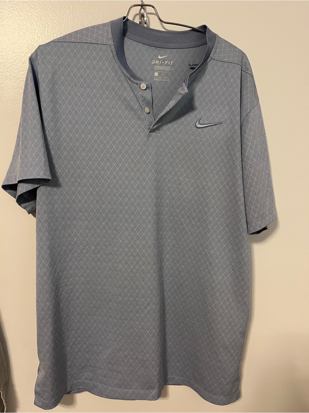 Nike Men’s Dri-FIT Short Sleeve Henley Polo - Slate Blue